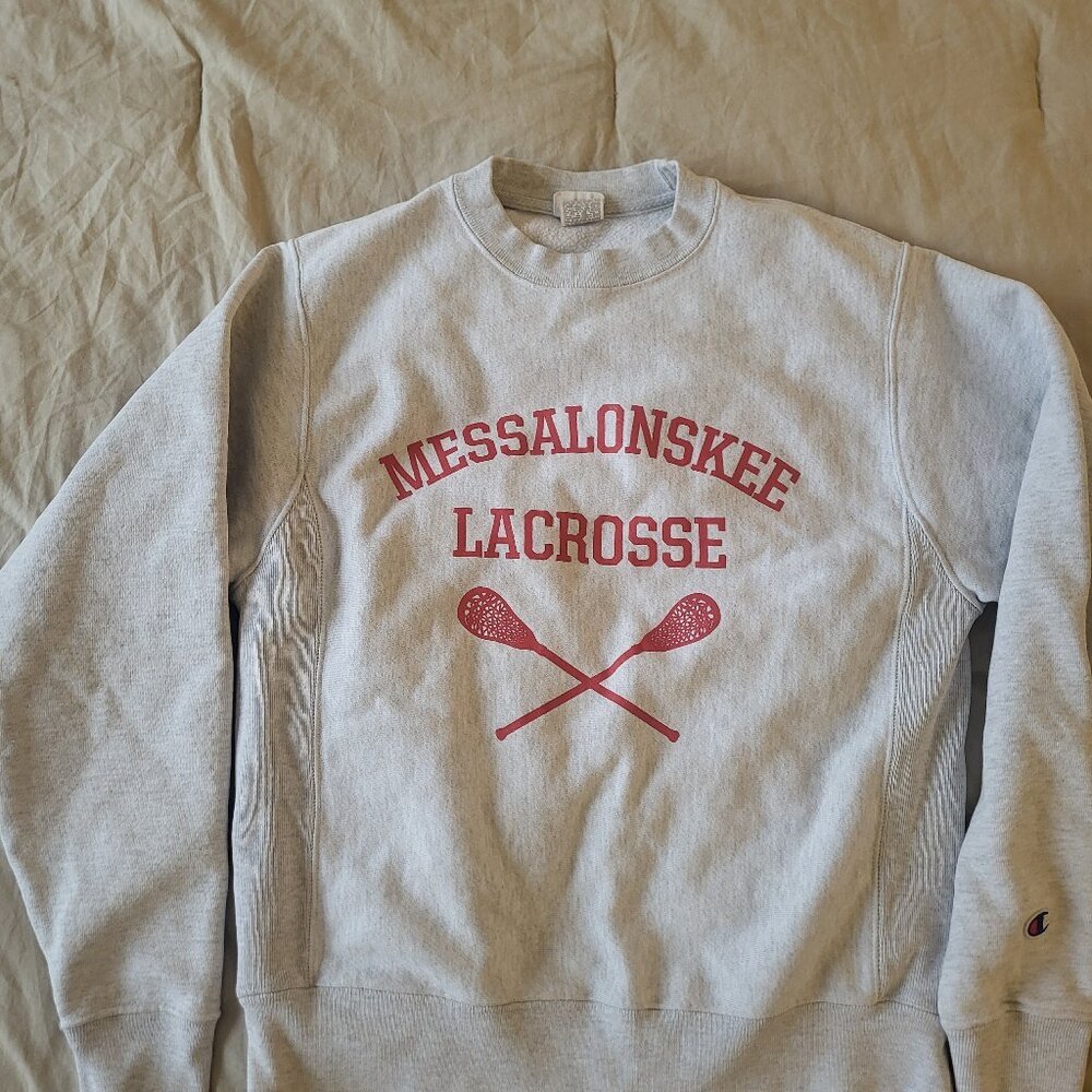 Vtg Champion Reverse Weave Sweatshirt - 00s/Y2K - Small - Messalonskee Lacrosse